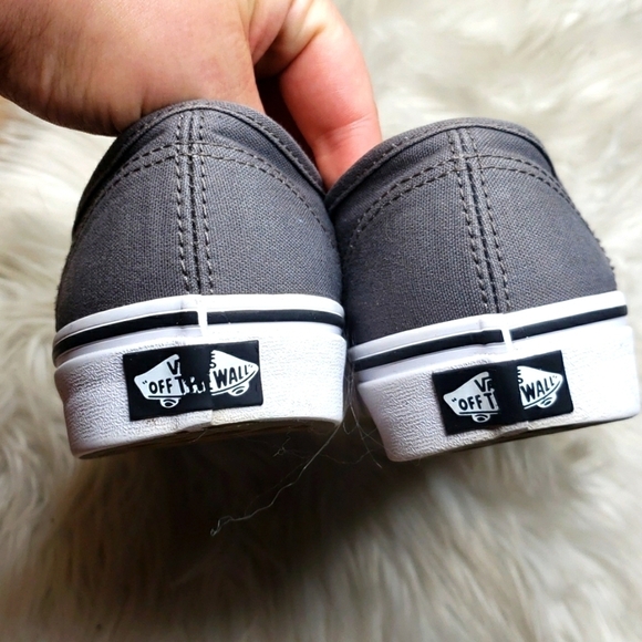 VANS AUTHENTIC Pewter black M6/W7.5 silicon stretch laces deck shoes - Picture 7 of 10